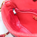 Miu Miu Matelasse Shoulder Bag Leather Red Gold Auth 201956-21