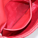 Miu Miu Matelasse Shoulder Bag Leather Red Gold Auth 201956-11