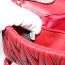 Miu Miu Matelasse Shoulder Bag Leather Red Gold Auth 201956-12