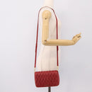 Miu Miu Matelasse Shoulder Bag Leather Red Gold Auth 201956-22