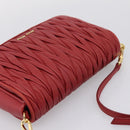 Miu Miu Matelasse Shoulder Bag Leather Red Gold Auth 201956-6