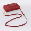 Miu Miu Matelasse Shoulder Bag Leather Red Gold Auth 201956-7