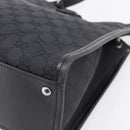 GUCCI GG Canvas Shoulder Bag Black Silver Auth 201960-9