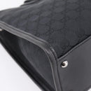 GUCCI GG Canvas Shoulder Bag Black Silver Auth 201960-16