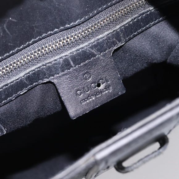GUCCI GG Canvas Shoulder Bag Black Silver Auth 201960
