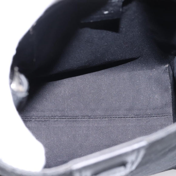 GUCCI GG Canvas Shoulder Bag Black Silver Auth 201960