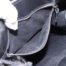 GUCCI GG Canvas Shoulder Bag Black Silver Auth 201960-11