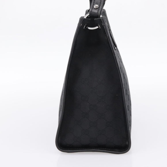 GUCCI GG Canvas Shoulder Bag Black Silver Auth 201960