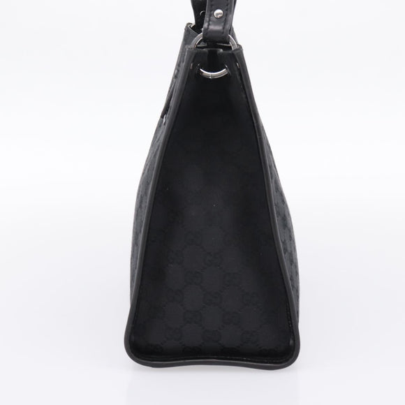 GUCCI GG Canvas Shoulder Bag Black Silver Auth 201960