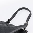 GUCCI GG Canvas Shoulder Bag Black Silver Auth 201960-8