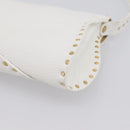 CELINE Shoulder Bag Leather Gold White Auth 201963-15