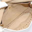 CELINE Shoulder Bag Leather Gold White Auth 201963-11