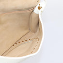 CELINE Shoulder Bag Leather Gold White Auth 201963-17