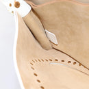 CELINE Shoulder Bag Leather Gold White Auth 201963-18