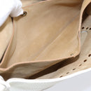CELINE Shoulder Bag Leather Gold White Auth 201963-19