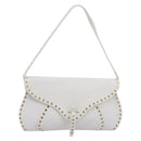 CELINE Shoulder Bag Leather Gold White Auth 201963-13