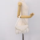 CELINE Shoulder Bag Leather Gold White Auth 201963-22