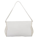 CELINE Shoulder Bag Leather Gold White Auth 201963-2
