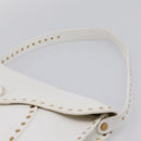 CELINE Shoulder Bag Leather Gold White Auth 201963-8