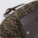 FENDI Zucca Canvas Hand Bag Black Brown Auth 201964-16