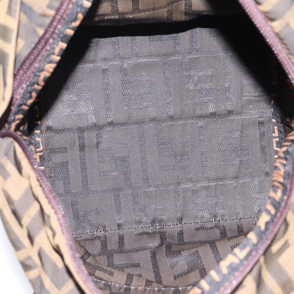FENDI Zucca Canvas Hand Bag Black Brown Auth 201964