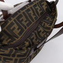 FENDI Zucca Canvas Hand Bag Black Brown Auth 201964-6