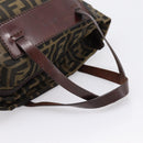 FENDI Zucca Canvas Hand Bag Black Brown Auth 201964-7