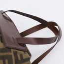 FENDI Zucca Canvas Hand Bag Black Brown Auth 201964-8