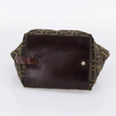 FENDI Zucca Canvas Hand Bag Black Brown Auth 201964-5