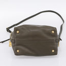 Miu Miu Hand Bag Leather 2way Khaki Gold Auth 201966A-5