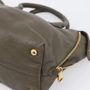 Miu Miu Hand Bag Leather 2way Khaki Gold Auth 201966A-9