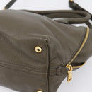 Miu Miu Hand Bag Leather 2way Khaki Gold Auth 201966A-17