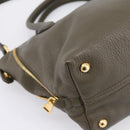 Miu Miu Hand Bag Leather 2way Khaki Gold Auth 201966A-18
