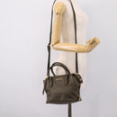 Miu Miu Hand Bag Leather 2way Khaki Gold Auth 201966A-24
