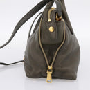 Miu Miu Hand Bag Leather 2way Khaki Gold Auth 201966A-4