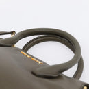 Miu Miu Hand Bag Leather 2way Khaki Gold Auth 201966A-14