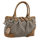 GUCCI Diamante Sukey Hand Bag Canvas 2way Beige Gold 247902 Auth 201967A-1