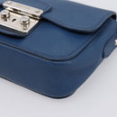 Miu Miu Shoulder Bag Leather Blue Silver Auth 201970A-9