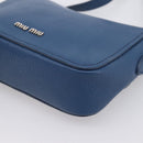 Miu Miu Shoulder Bag Leather Blue Silver Auth 201970A-15