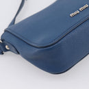 Miu Miu Shoulder Bag Leather Blue Silver Auth 201970A-16
