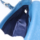 Miu Miu Shoulder Bag Leather Blue Silver Auth 201970A-20