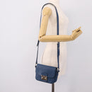 Miu Miu Shoulder Bag Leather Blue Silver Auth 201970A-22