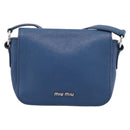 Miu Miu Shoulder Bag Leather Blue Silver Auth 201970A-2