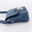 Miu Miu Shoulder Bag Leather Blue Silver Auth 201970A-3