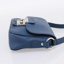 Miu Miu Shoulder Bag Leather Blue Silver Auth 201970A-4