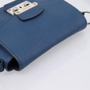 Miu Miu Shoulder Bag Leather Blue Silver Auth 201970A-6