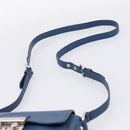 Miu Miu Shoulder Bag Leather Blue Silver Auth 201970A-8