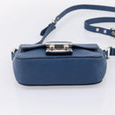 Miu Miu Shoulder Bag Leather Blue Silver Auth 201970A-5