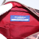 BURBERRY Nova Check Blue Label Shoulder Bag Canvas Red Silver Auth 201971A-10