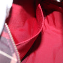 BURBERRY Nova Check Blue Label Shoulder Bag Canvas Red Silver Auth 201971A-20